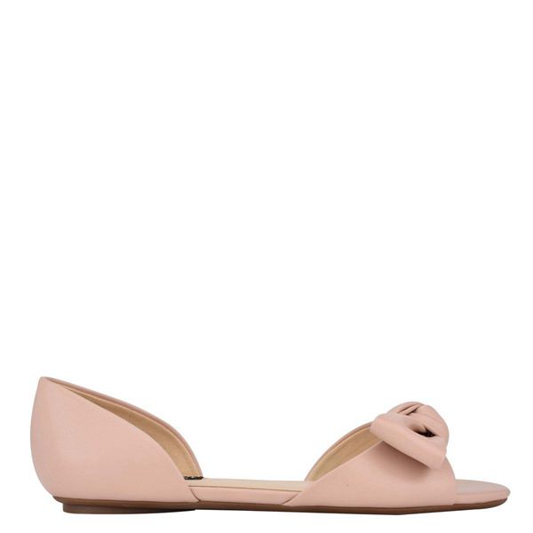 Nine West Bonnie Bow Front d'Orsay Beige Flats | South Africa 50O53-7M92
